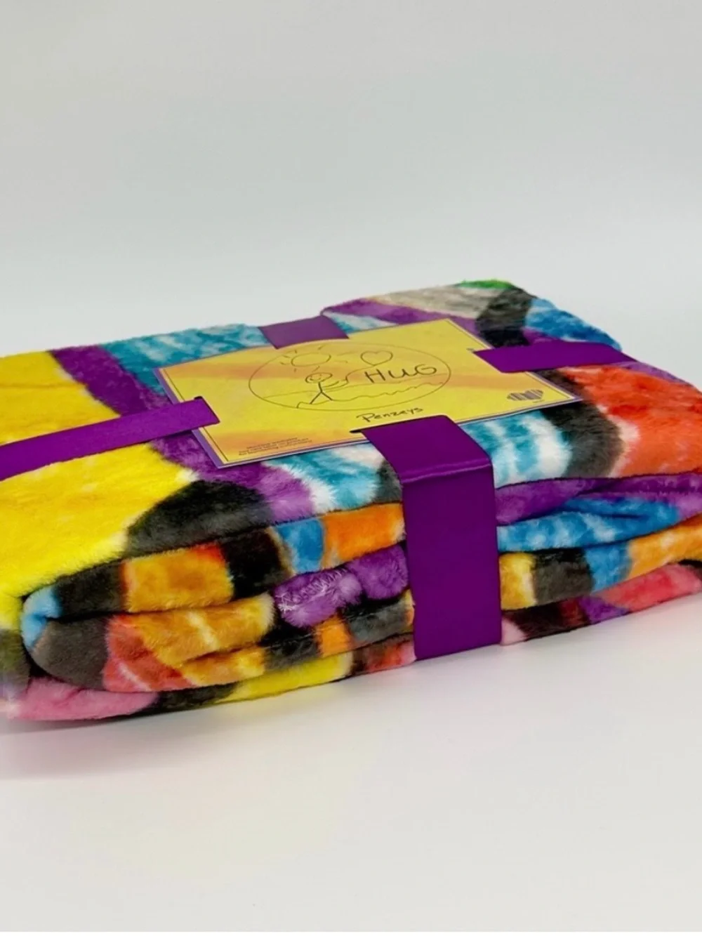 Penzeys Tie Dye Hug Blanket Fleece Throw Colorful Soft Cozy Plush